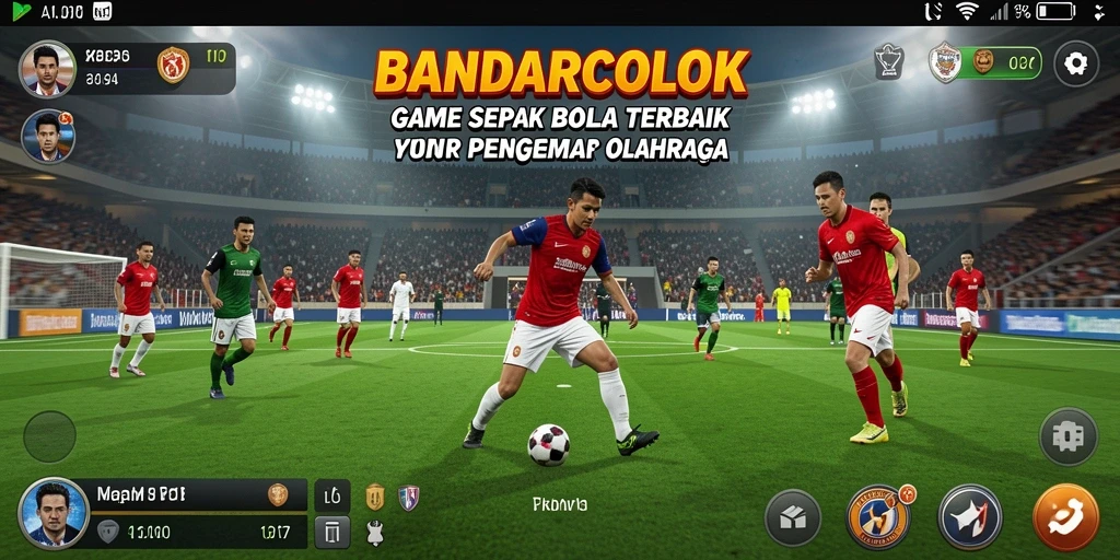 Tampilan dinamis permainan sepak bola yang memukau.
