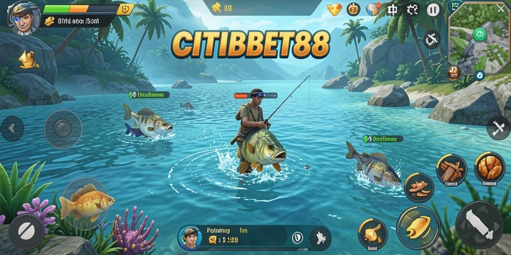Tampilan mendebarkan dari gameplay CITIBET88 dengan ikan yang beraneka ragam.