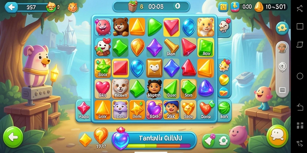 Tampilan gameplay EOS77 yang menarik dan penuh warna.