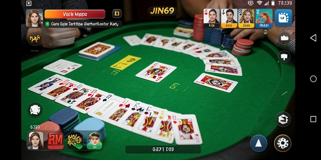 Screenshot JIN69 menampilkan serunya gameplay Gaple.