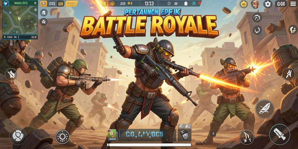 Gameplay seru MADU303 dalam aksi Battle Royale.