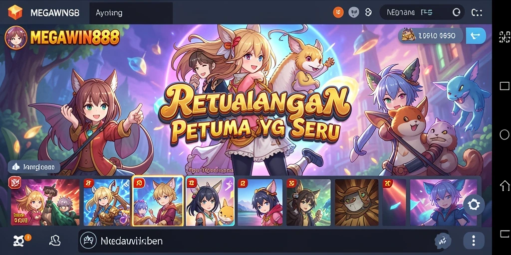 Gameplay seru dari MEGAWIN888 dengan karakter anime favorit.