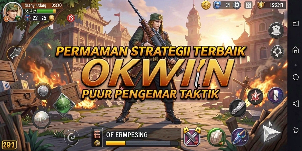 Tampilan aksi seru dari gameplay OKWIN yang strategis dan mendebarkan.