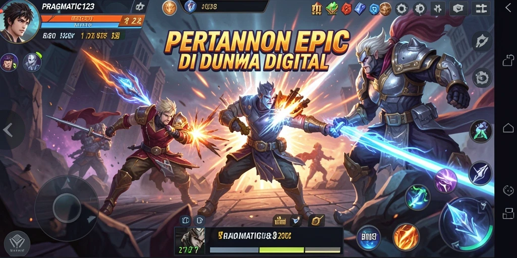 Screenshot menunjukkan aksi pertarungan mendebarkan di <strong>PRAGMATIC123</strong>.