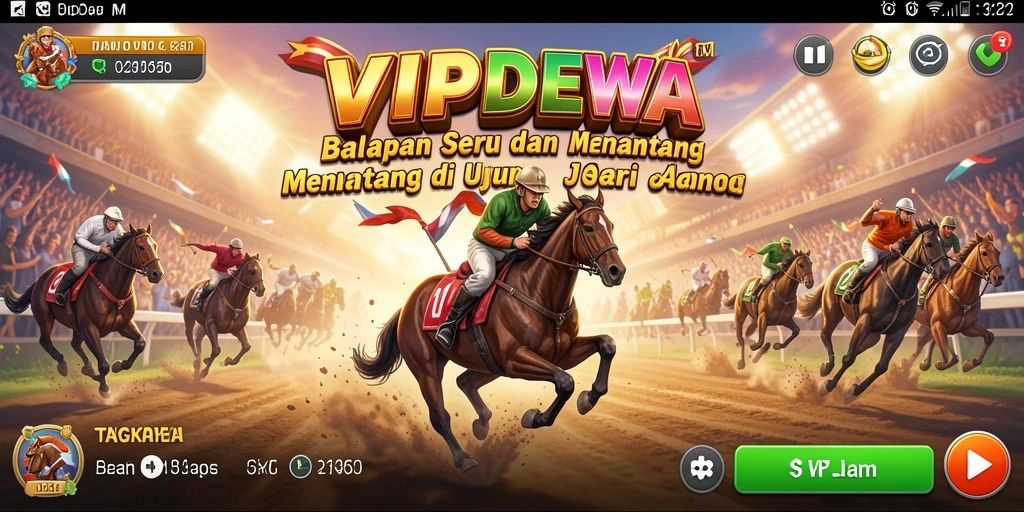 Tampilan gameplay nyata dan seru dari VIPDEWA yang penuh aksi balapan.